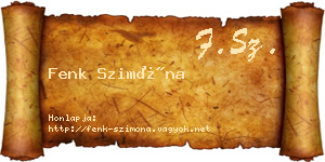 Fenk Szimóna névjegykártya
